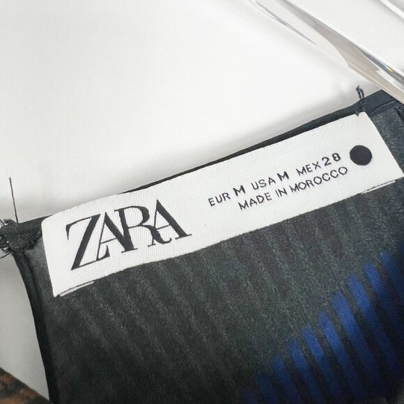 Zara Dress Women's M Multicolored Draped Limited Edition Knots Pleats Flowy Midi - Picture 9 of 14